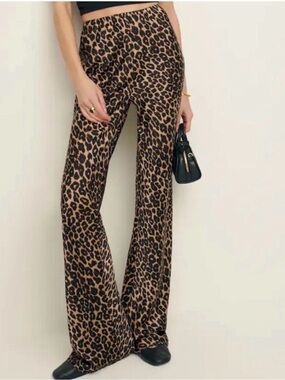Reformation Leopard-Print Wide Leg Pants - Brown & Black